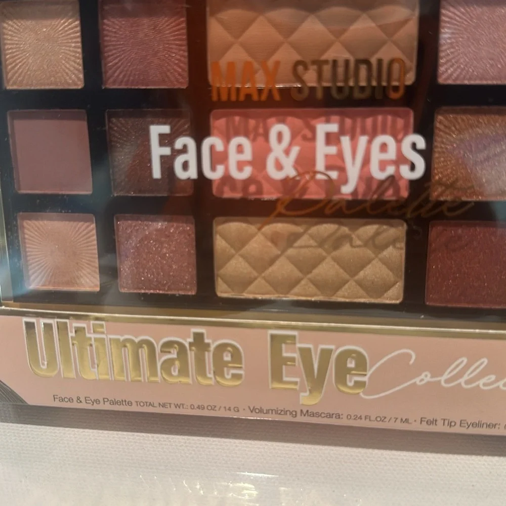 Max Studio Ultimate Eye Collection Face & Eye Palette. Mascara and Eyeliner.